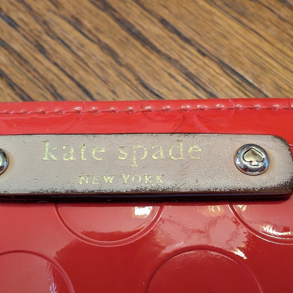 Kate Spade Vibrant Red Embossed Wallet - Picture 2 of 5